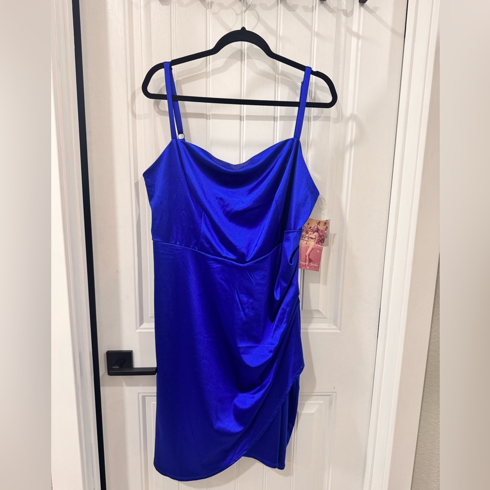 Emerald Sundae Royal Blue Cowl Neck Midi Dress Sz 20